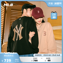 MLB Official Male And Female Lovers Retro Old Flowers Great Logo Sleeve Head Sweatshirt Leisure Tide 23 Winter New MTM12