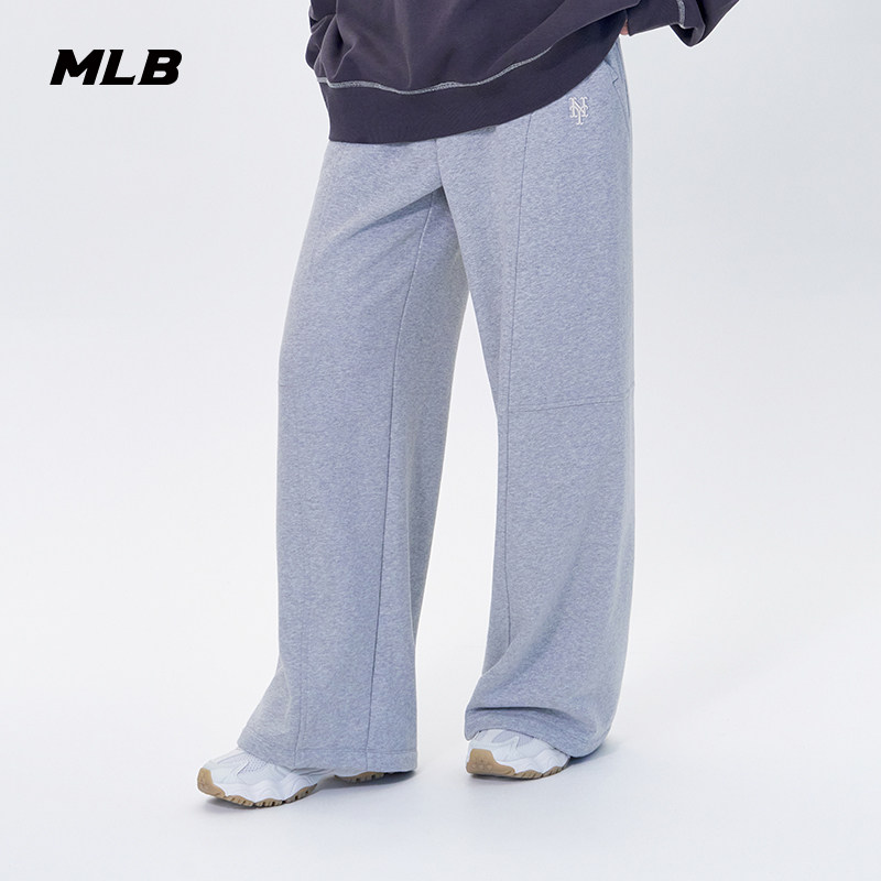 MLB官方 女款加绒时尚百搭抽绳阔腿运动休闲长裤25冬季新款PTB16,淘宝优惠券,粉丝福利购,淘宝优惠卷