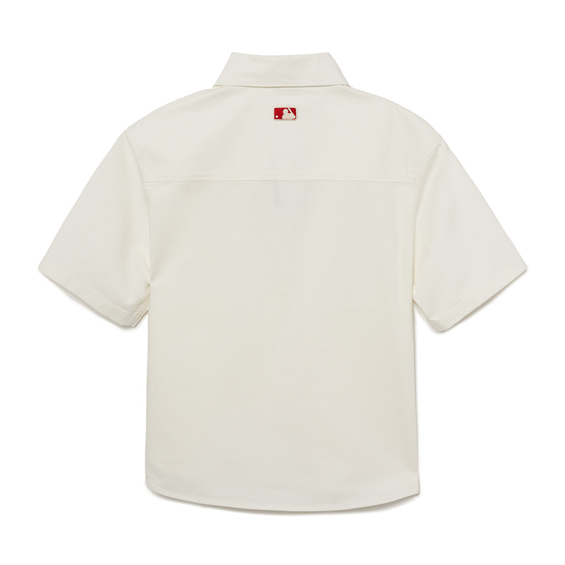 MLB官方 女款爱心刺绣logo衬衫T恤休闲短袖套装潮23夏季新款DRH02 - 图0