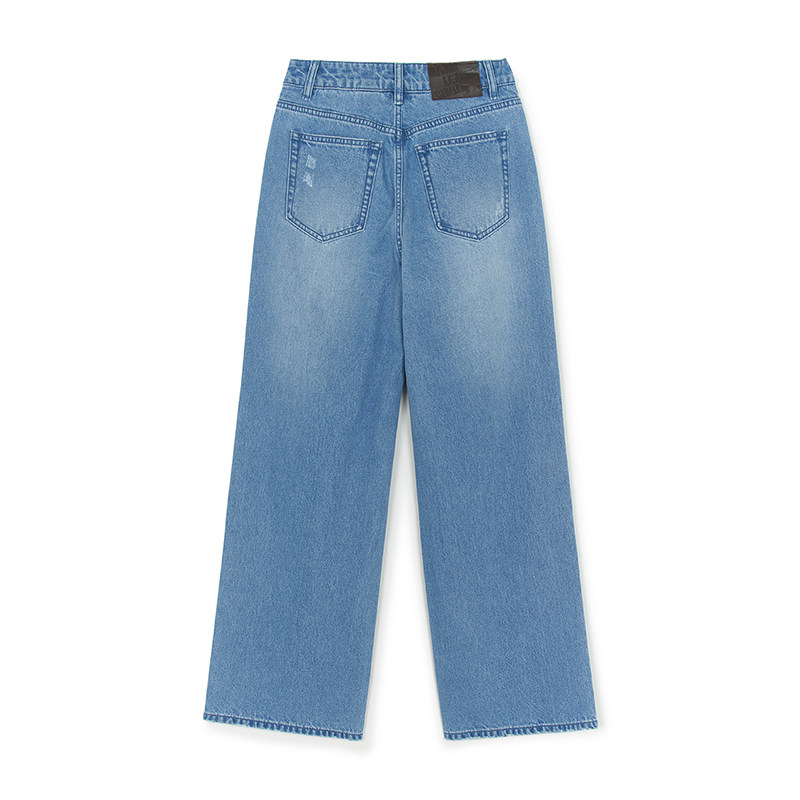 MLB官方 女款时尚潮流百搭牛仔裤刺绣LOGO阔腿裤25秋季新款DPG03,淘宝优惠券,粉丝福利购,淘宝优惠卷