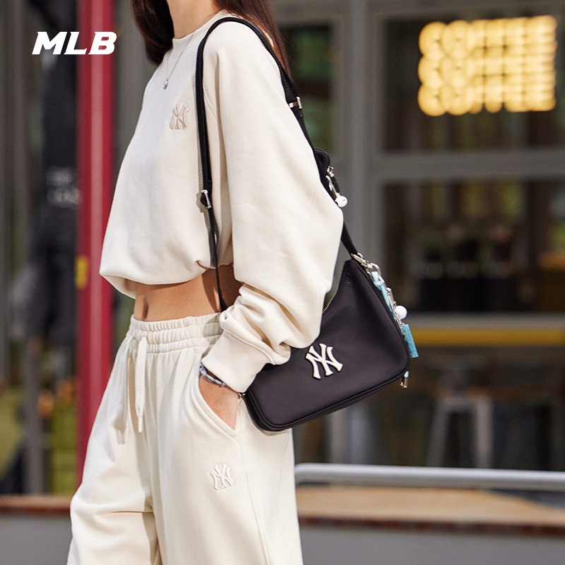 MLB官方男女情侣时尚大LOGO可调节斜挎包附零钱包25秋冬新款CRB04