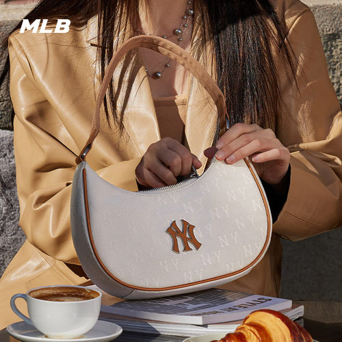 MLB官方男女同款潮流时尚复古老花腋下包休闲手提包新款BQS01 - 图2