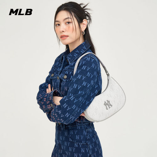 MLB官方男女同款潮流时尚复古老花腋下包休闲手提包新款BQS01 - 图3