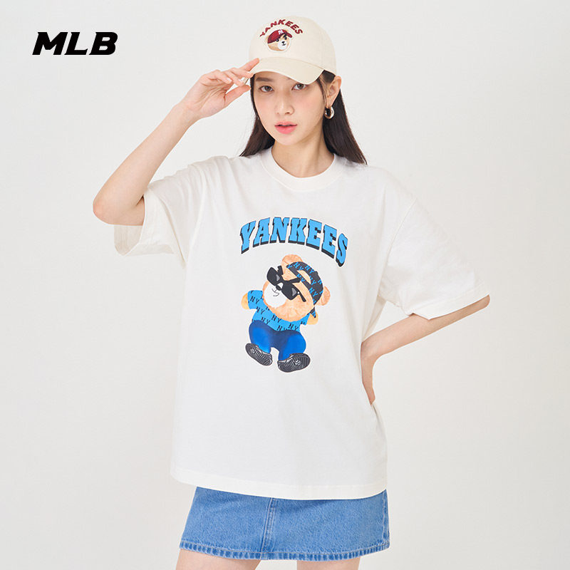 MLB官方 男女情侣皱眉熊系列短袖卡通休闲圆领T恤TSE01,淘宝优惠券,粉丝福利购,淘宝优惠卷