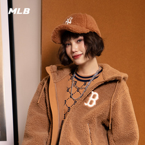 MLB Official Male And Female Couples Hard Top Baseball Cap Imitation Lamb Suede Duck Tongue Cap Plush Winter CPDI