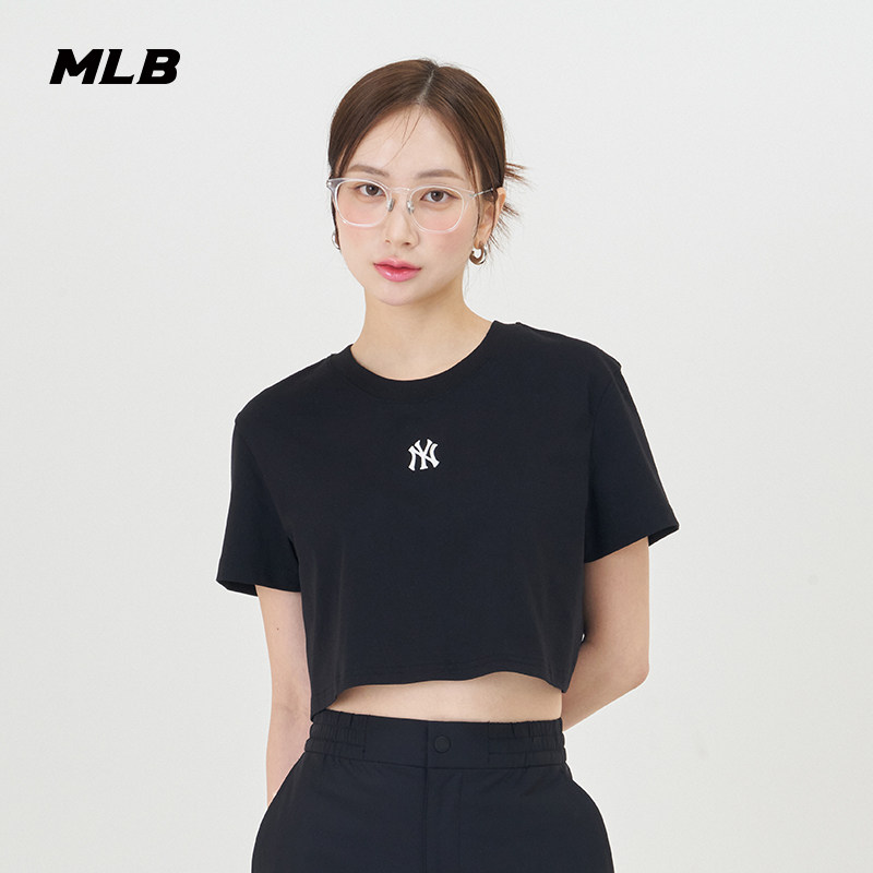 MLB官方 女款百搭T恤简约纯色圆领小logo短袖TSB04,淘宝优惠券,粉丝福利购,淘宝优惠卷
