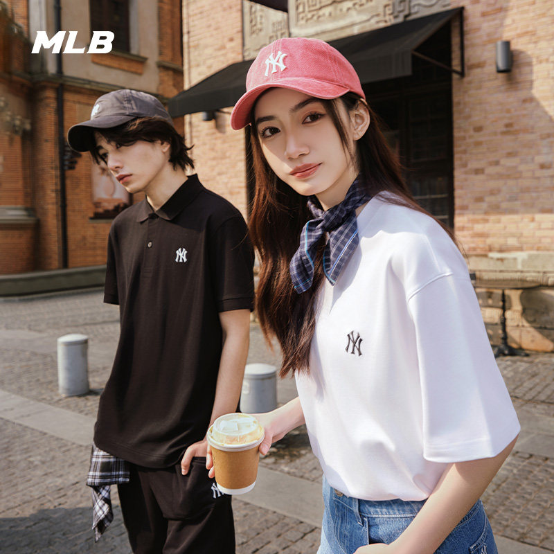 MLB官方 KARINA同款男女纯色经典T恤休闲圆领短袖25夏季新款TSB02,淘宝优惠券,粉丝福利购,淘宝优惠卷