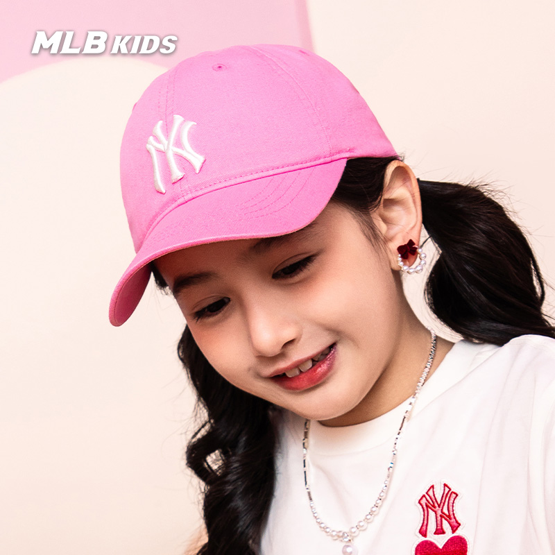 MLB官方男女童经典队标棒球帽可调节时尚潮流帽子23春夏CP66