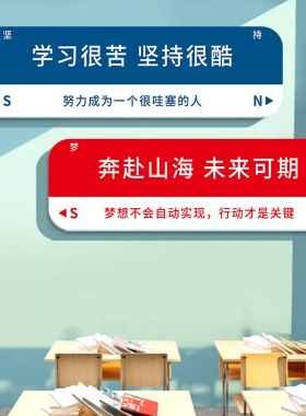 小学教室装饰学习励志标语高三中考班级文化墙布置神器自习黑板报