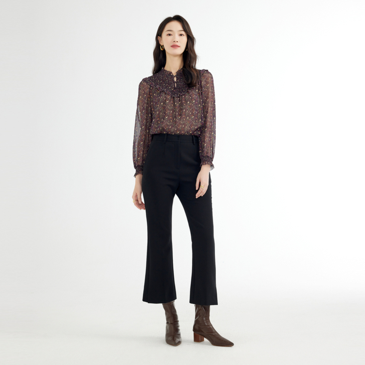 vgrass维格娜丝冬季新款印花衬衫 vgrass女装衬衫