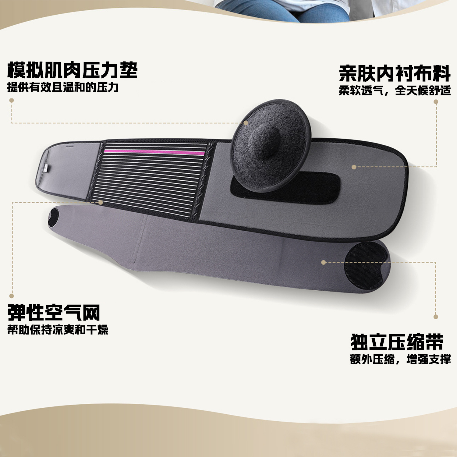 脐疝带成人男女医用术后专用腹带腹部疝气带刀口切口疝腹壁疝新款 - 图0