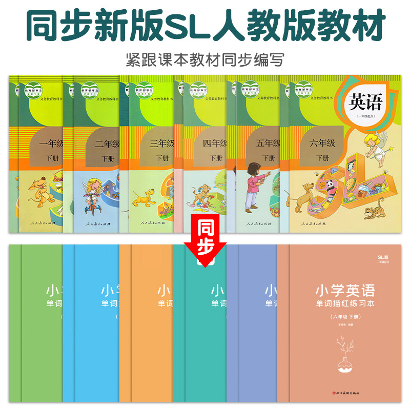 英语字帖小学生一年级二年级三年级上册下册四年级人教版SL专用课本同步26个字母练习英文练字帖小学儿童五年级六年级描红本写字帖-图0