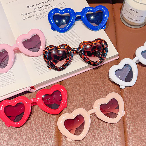 儿童墨镜女款偏光太阳镜防紫外线宝宝夏日户外防晒猫眼爱心偏光镜 - 图3