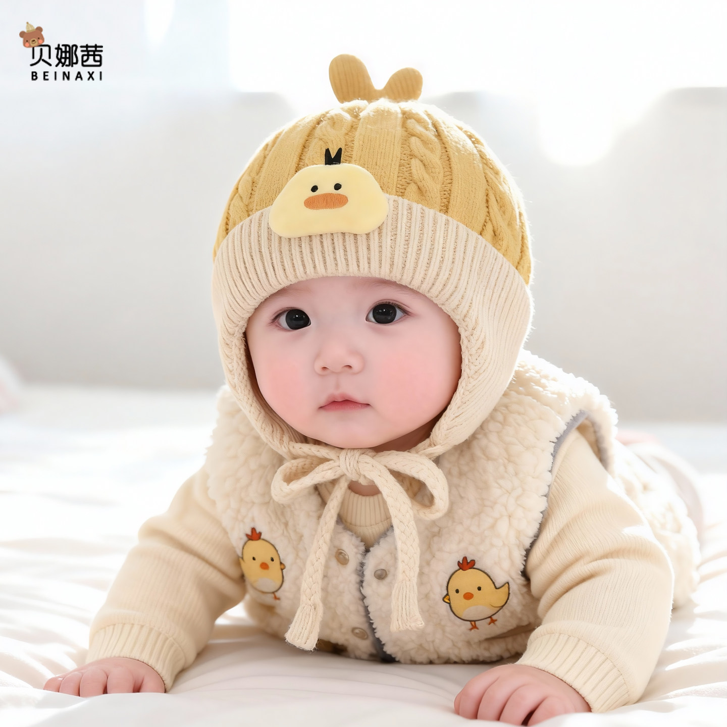 婴儿帽子秋冬季卡通女宝宝保暖防风毛线帽婴幼儿加厚针织帽毛线帽,淘宝优惠券,粉丝福利购,淘宝优惠卷