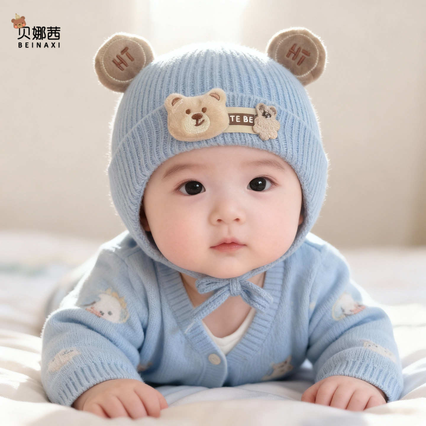 婴儿帽子秋冬季宝宝针织保暖加厚护耳帽婴幼儿防风卡通毛线帽冬天,淘宝优惠券,粉丝福利购,淘宝优惠卷