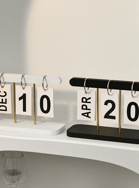 2025新款翻页日历摆件创意木质台历玄关客厅桌面装饰拍摄拍照道具