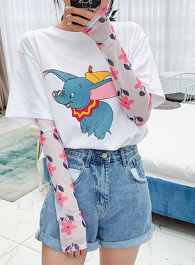 网红同款防晒花朵彩虹美少女袖套