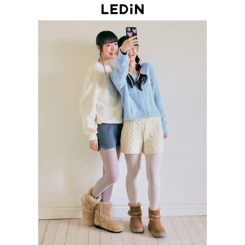 【LOTSYOU联名】乐町商场同款线开衫冬季新款毛衣外套C1EDE4414 - 图2