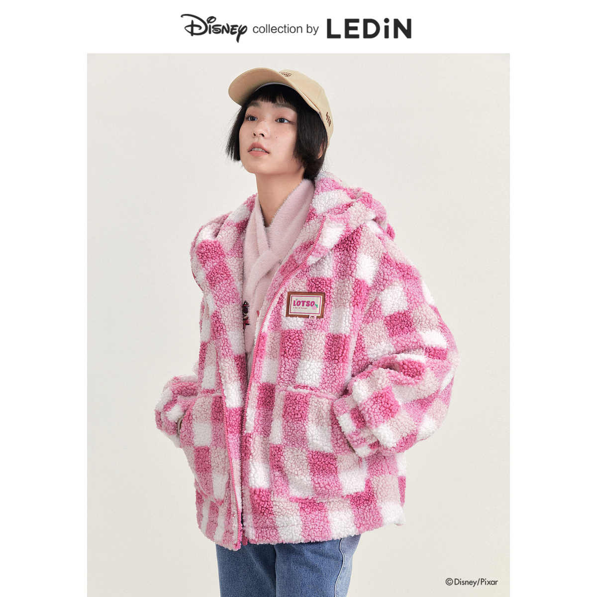 清仓甜美西装毛毛格纹风衣外套反季女