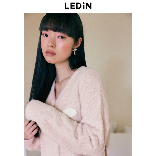 【LOTSYOU联名】乐町商场同款线开衫冬季新款毛衣外套C1EDE4414 - 图1