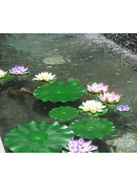 水池漂浮仿真荷花荷叶睡莲摆件