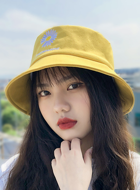 女春夏双面戴小檐渔夫帽百搭帽子