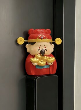 财神摆件新年装饰2026马年智能门锁装饰春节过年家居氛围感装饰