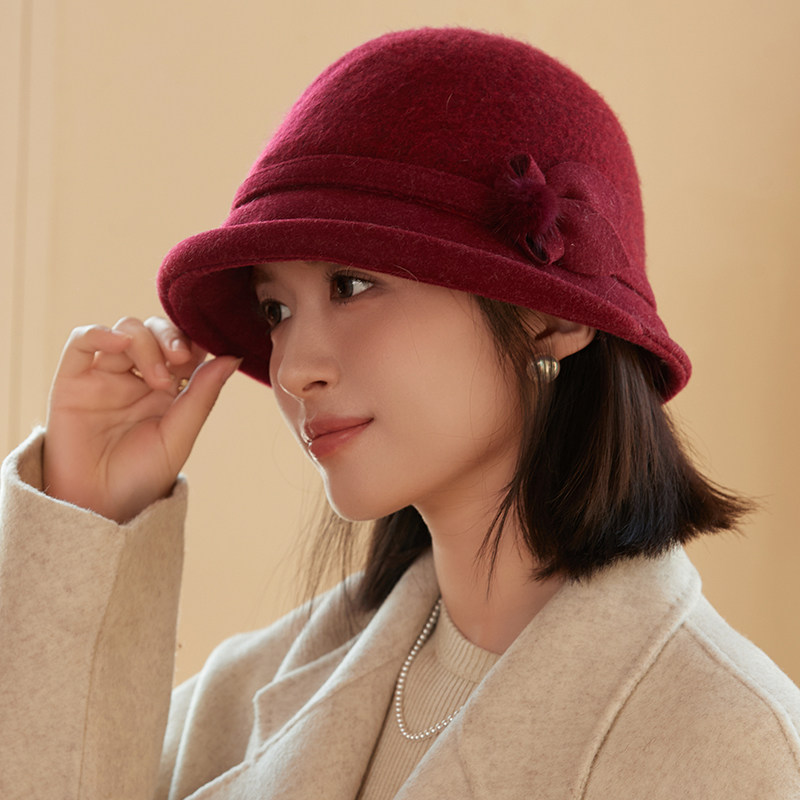 时尚百搭翘檐盆帽女士民国风复古气质百搭时尚渔夫帽子秋冬天保暖,淘宝优惠券,粉丝福利购,淘宝优惠卷