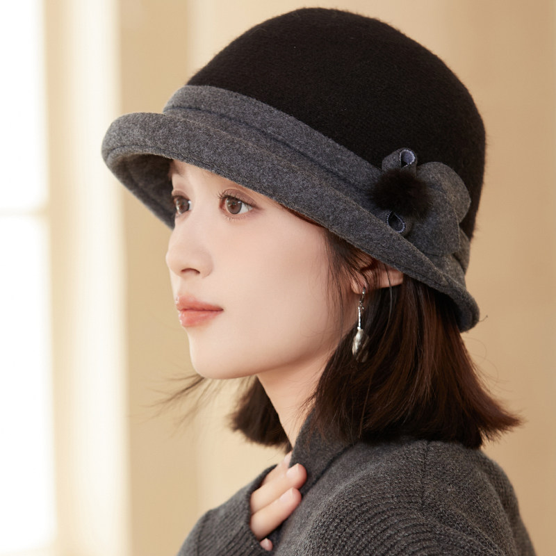时尚百搭翘檐盆帽女士民国风复古气质百搭时尚渔夫帽子秋冬天保暖,淘宝优惠券,粉丝福利购,淘宝优惠卷