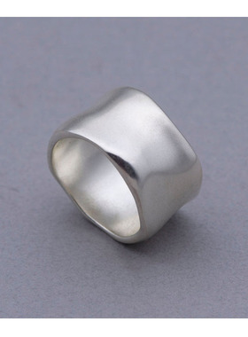 SUTP 宽面休闲纯银戒指女ins时尚个性日韩冷酷风百搭指环