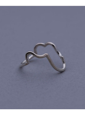 SUTP 2025新款极简风小众设计感戒指闪电曲线戒指百搭女