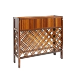 Ресторан Crushed Siege Outdoor Flower Box Anti -Corrosion Wood Grid Grid Stand Shop Partition Цветочный забор цветочный бассейн