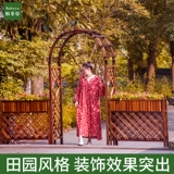 Ресторан Crushed Siege Outdoor Flower Box Anti -Corrosion Wood Grid Grid Stand Shop Partition Цветочный забор цветочный бассейн