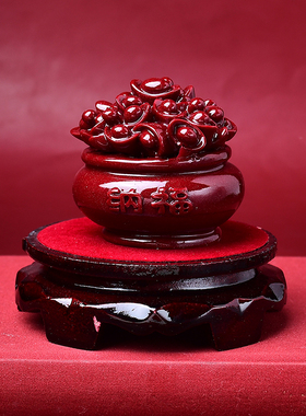 天然原矿朱砂紫金砂招财纳福家用聚宝盆摆件镇宅旺财客厅装饰品