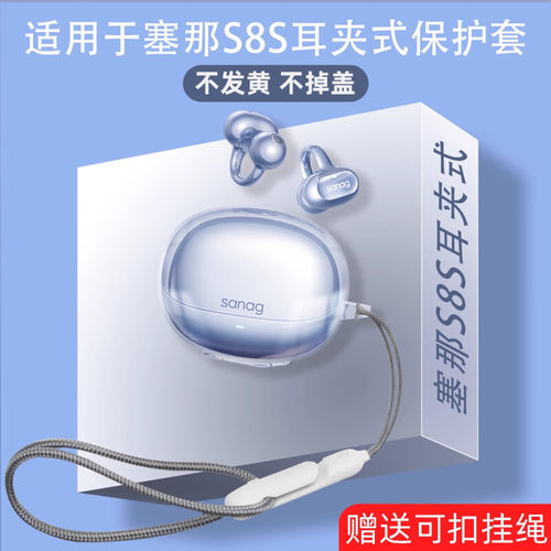 ESCASE适用塞那S8S保护套Sanag塞那s7s耳夹式无线蓝牙耳机保护壳透明简约S6SPro个性创意全包防摔充电仓软壳 - 图3