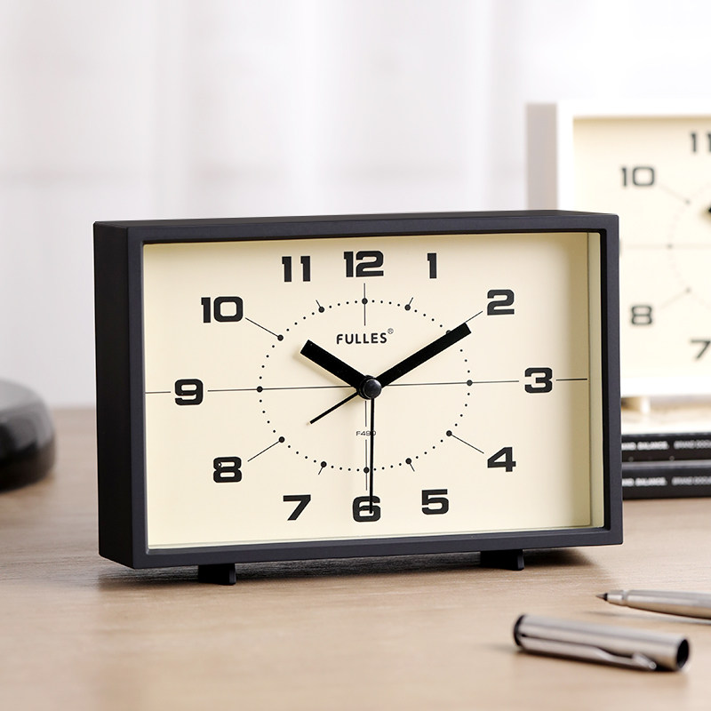 复古床头小闹钟台式静音桌面钟表 尊奈尔闹钟/投影钟