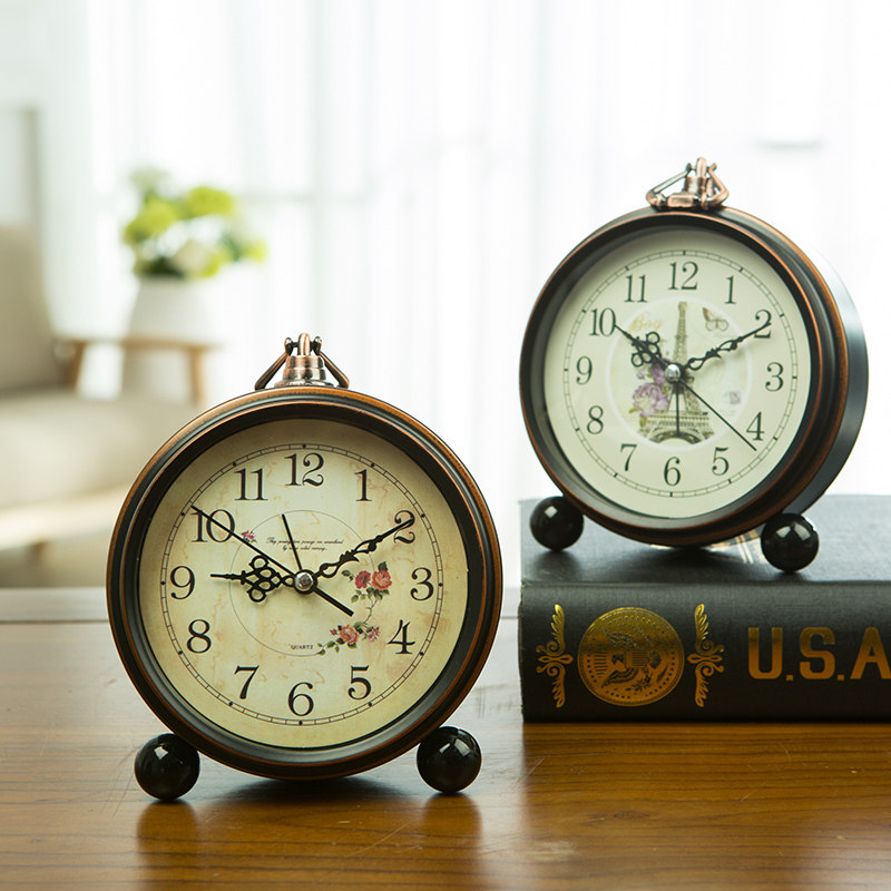 欧式复古床头表桌面台式钟表小闹钟 尊奈尔闹钟/投影钟