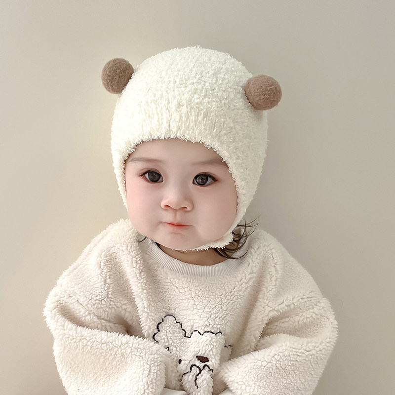婴儿帽子0一1岁秋冬款女宝宝包头帽可爱超萌秋冬季保暖女孩护耳帽,淘宝优惠券,粉丝福利购,淘宝优惠卷