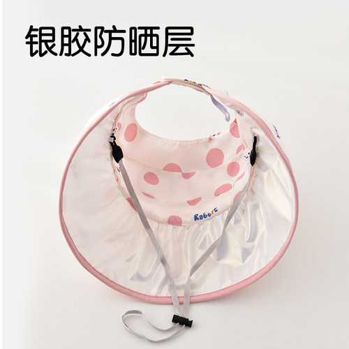 儿童遮阳帽夏季女童空顶宝宝防晒帽大檐帽子婴儿太阳帽夏凉帽可爱 - 图1