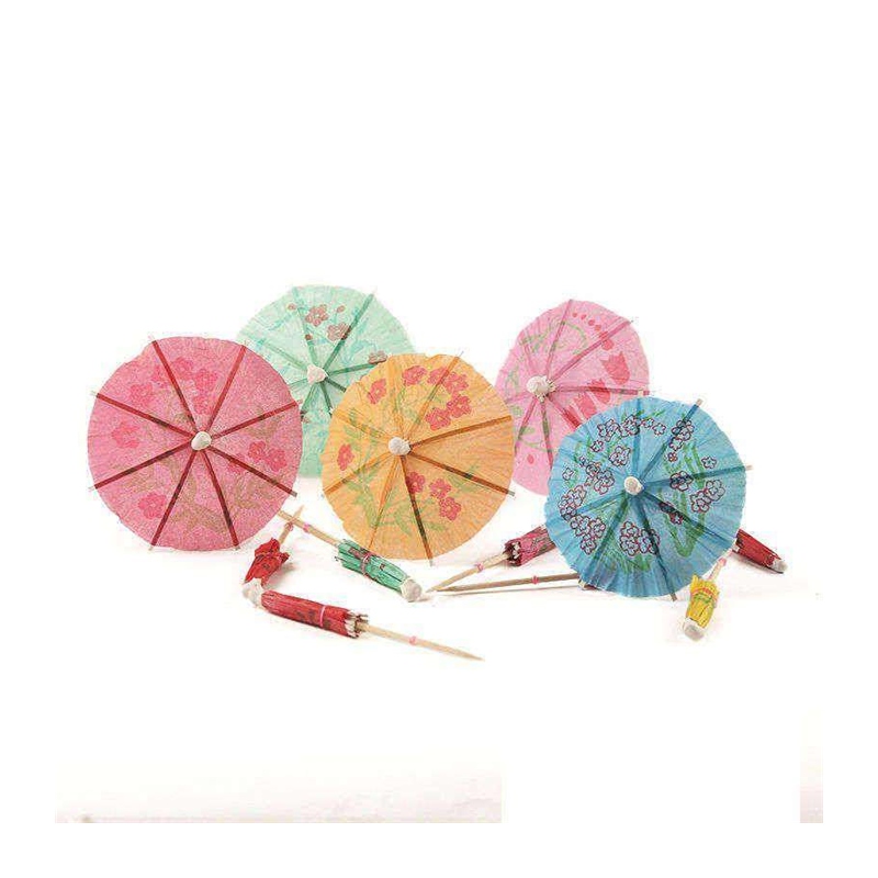 一次性小伞签花纸伞水果盘插厨师创意凉菜盘饰蛋糕鸡尾酒寿司装饰 - 图3