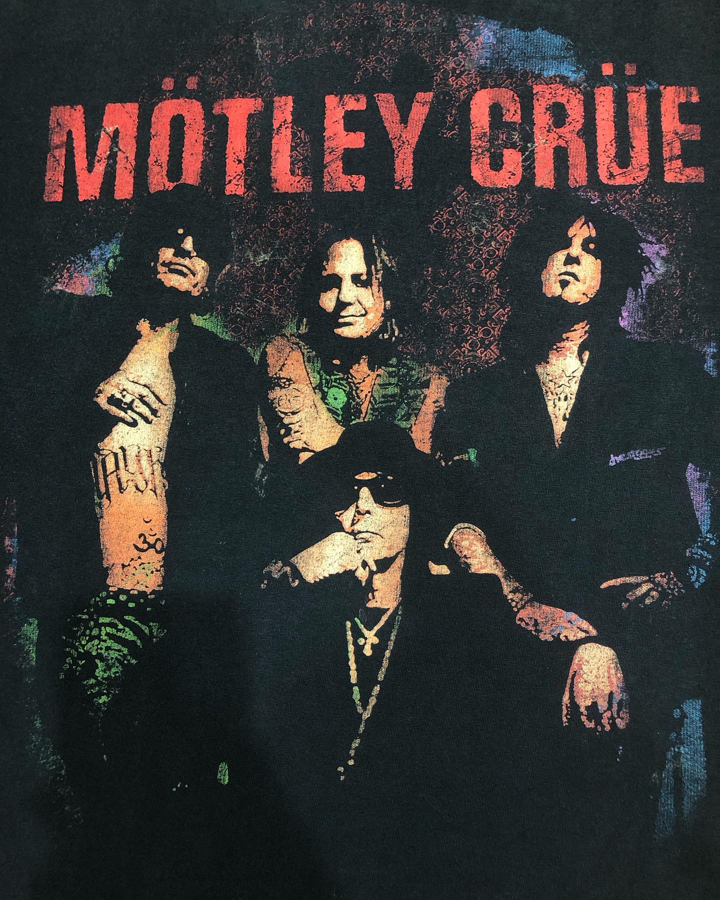 美式古着Vintage motley crue乐队街头短袖T恤高街潮流宽松大码-图0