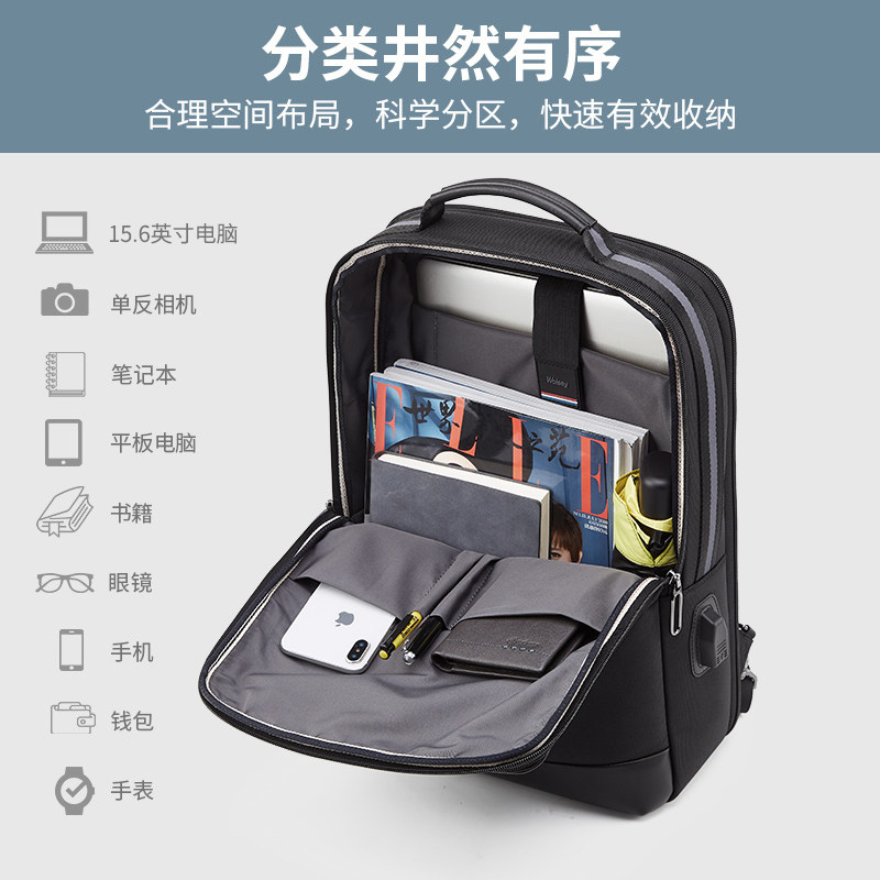 wolsey商务休闲大容量多功能电脑包 wolsey箱包双肩背包