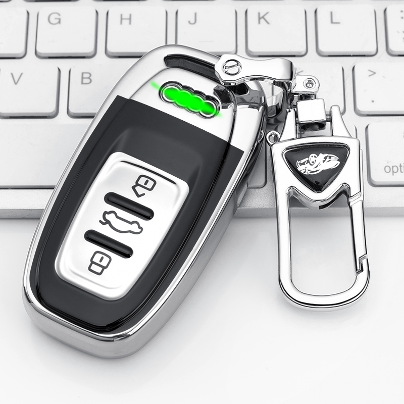 奥迪钥匙扣A6L/A7/Q5/A5/A8L/A4L/S6汽车时尚钥匙包扣保护套男女 - 图0