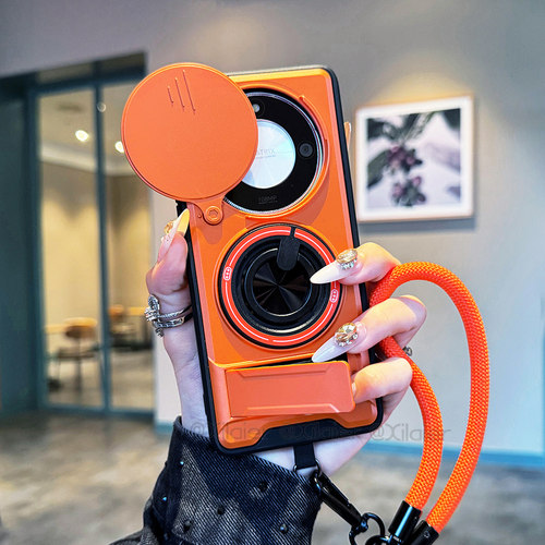 适用荣耀X60Pro磁吸支架手机壳X60滑盖镜头X50指环全包X40防摔保护套X9a简约纯色X9b磨砂X9c金属全包防摔新款 - 图1