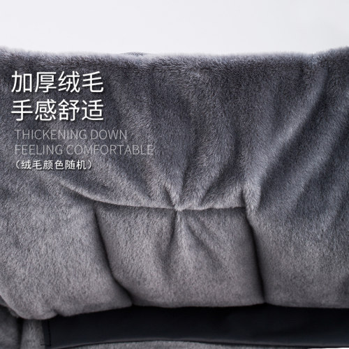 电动摩托车挡风被冬季分体加绒加厚加大PU皮防水电瓶车护腿挡风罩 - 图2