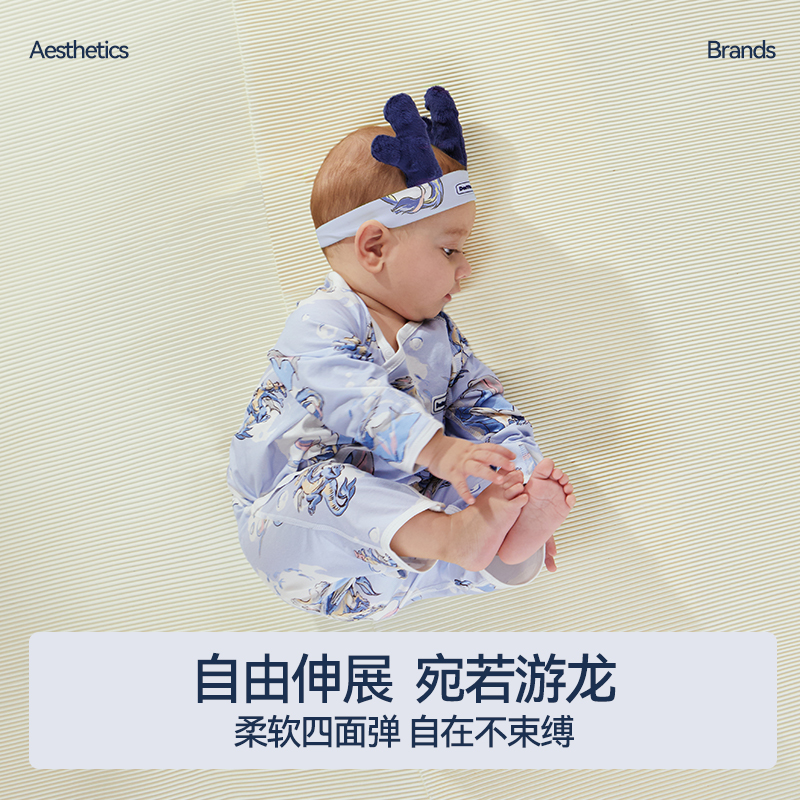 Domiamia新生儿连体衣小月龄宝宝满月百天婴儿衣服 - 图0