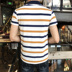Áo cotton 2019 nam ngắn tay áo thun v-cổ nửa tay ve áo Polo xu hướng quần áo nam từ bi Hàn Quốc - Áo polo thể thao mẫu áo polo Áo polo thể thao