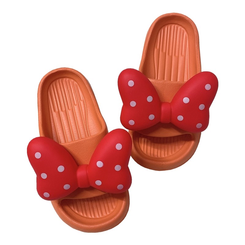 巧贝淘带响时尚立体塑料蝴蝶结橙色eva防水室外母女儿童凉拖鞋夏,淘宝优惠券,粉丝福利购,淘宝优惠卷
