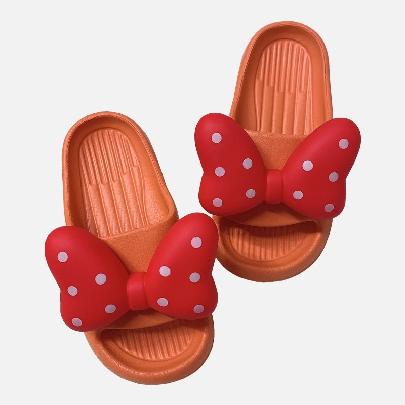 巧贝淘带响时尚立体塑料蝴蝶结橙色eva防水室外母女儿童凉拖鞋夏,淘宝优惠券,粉丝福利购,淘宝优惠卷