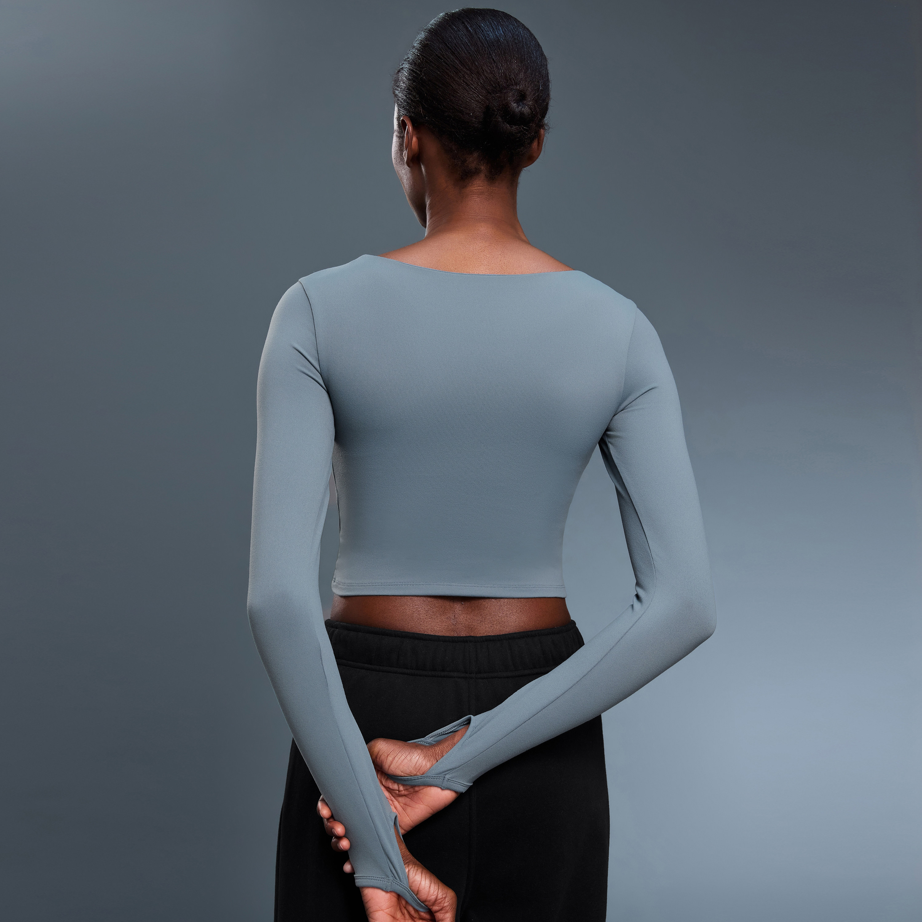 KUD新款修身显瘦运动长袖T恤半截带胸垫短款跑步健身瑜伽服上衣女,淘宝优惠券,粉丝福利购,淘宝优惠卷